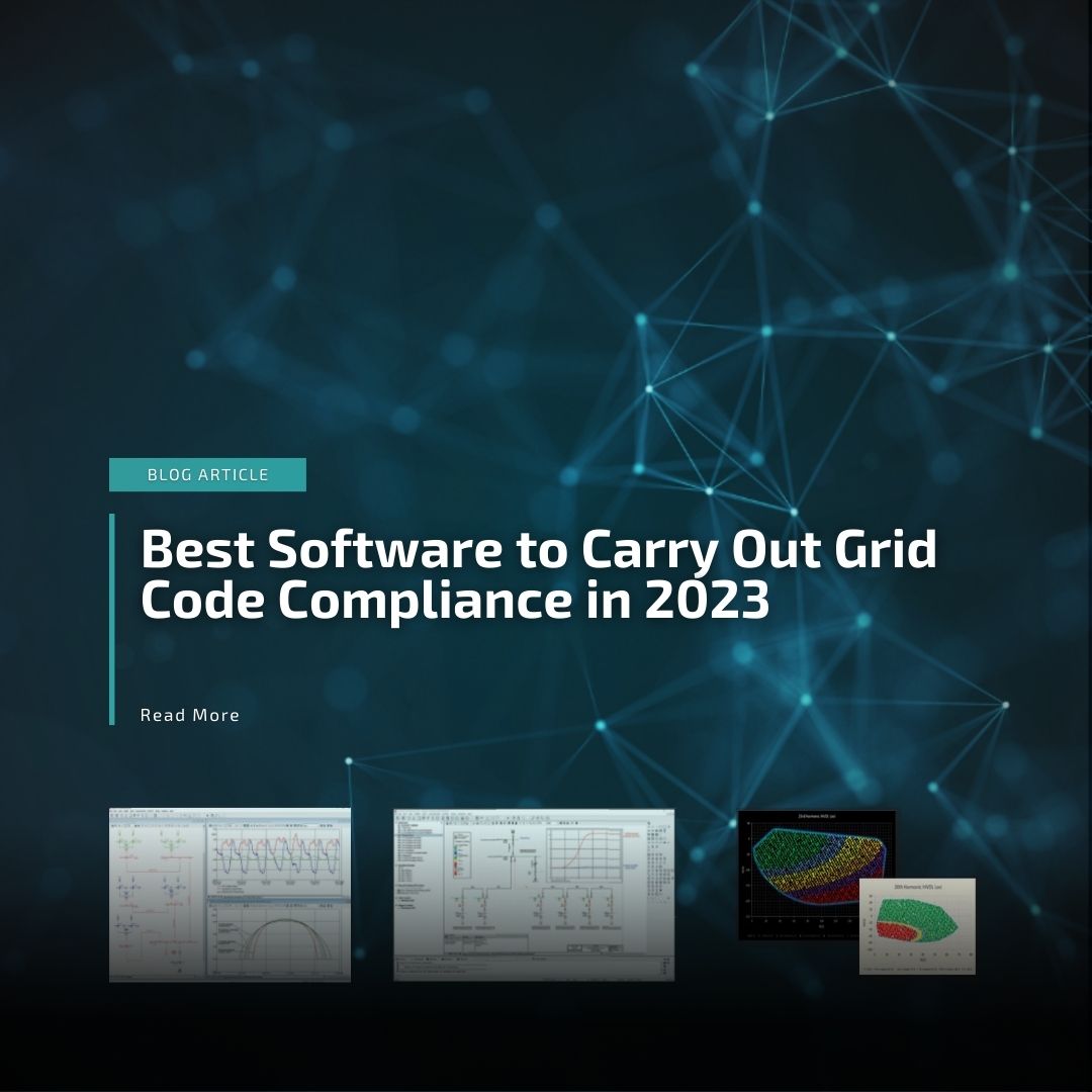 Screenshots of software used to help achieve grid code compliance