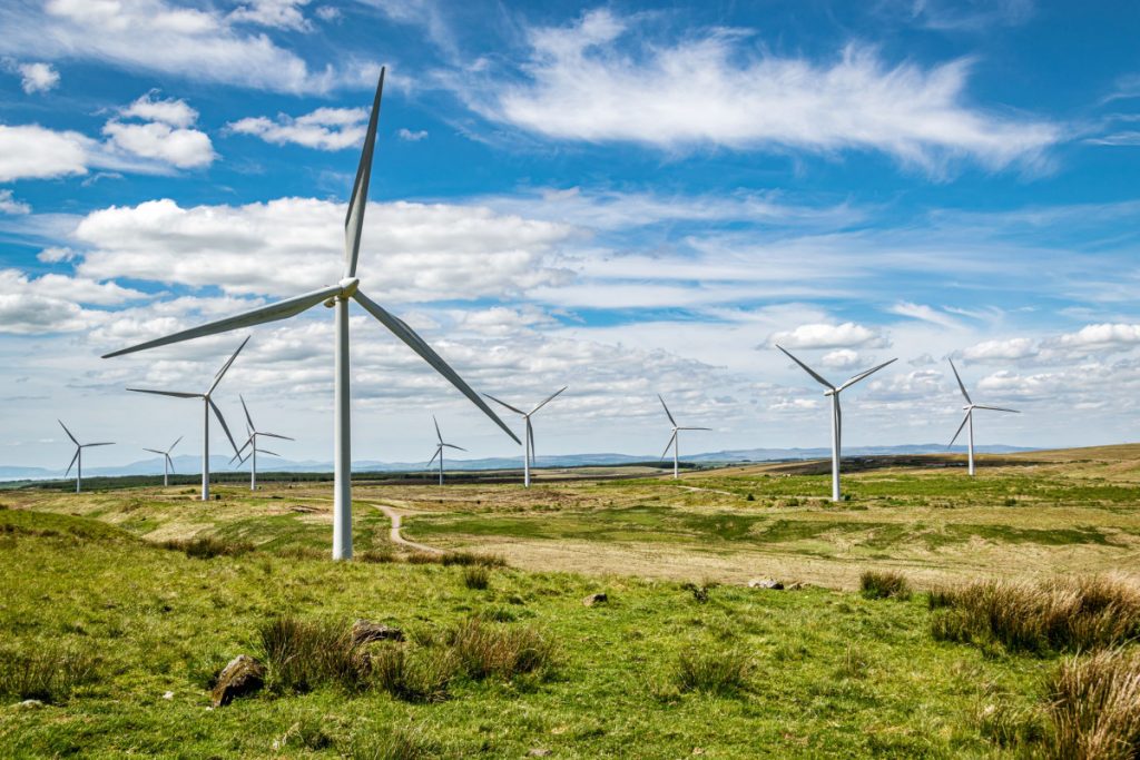 An onshore wind farm located in the scottish highlands